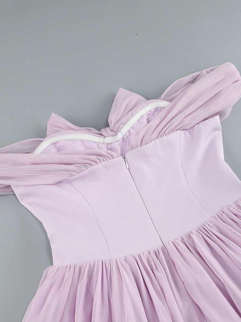 Off-Shoulder Lilac Ruffle Dress H7141