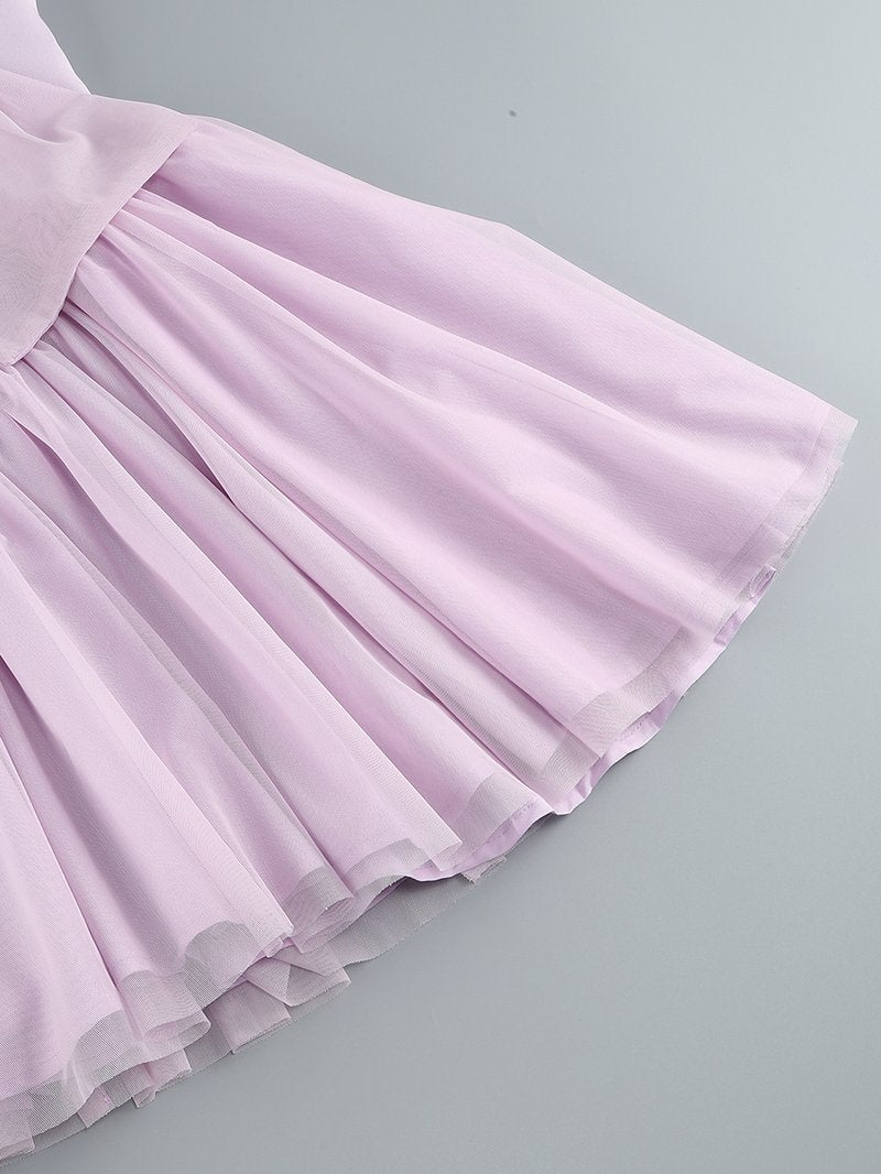 Off-Shoulder Lilac Ruffle Dress H7141