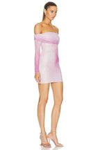 Off-Shoulder Ombre Mesh Mini Dress H6238