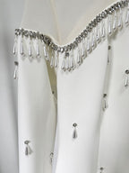 Off-Shoulder Pearl Tassel Gown H6733