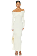 Off-Shoulder Pleated Long Sleeve Dress H6167