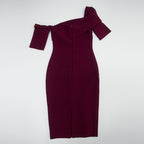 Off Shoulder Red Bandage Midi Dress H2996