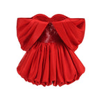 Off-Shoulder Red Ruffle Mini Dress H6661