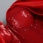 Off-Shoulder Red Ruffle Mini Dress H6661