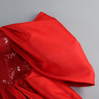 Off-Shoulder Red Ruffle Mini Dress H6661