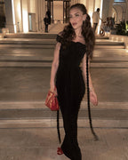 Off-Shoulder Ruched Maxi Dress H6488