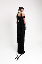 Off-Shoulder Ruched Maxi Dress H6488