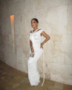 Off-Shoulder Ruched Maxi Dress H6488