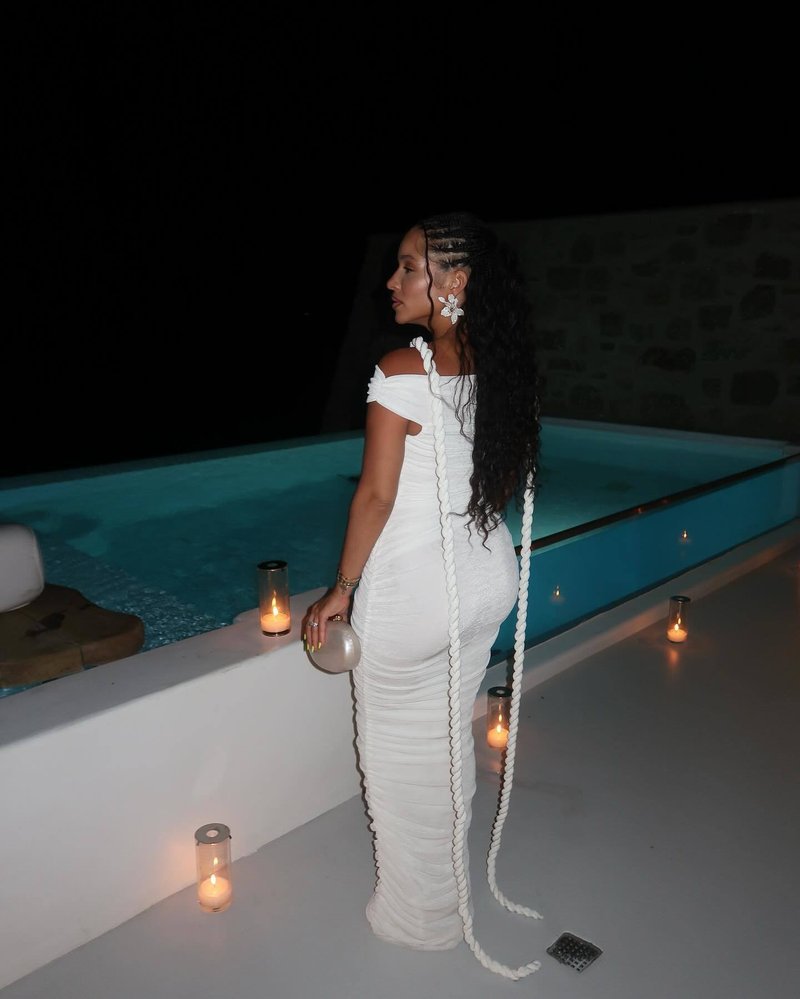 Off-Shoulder Ruched Maxi Dress H6488