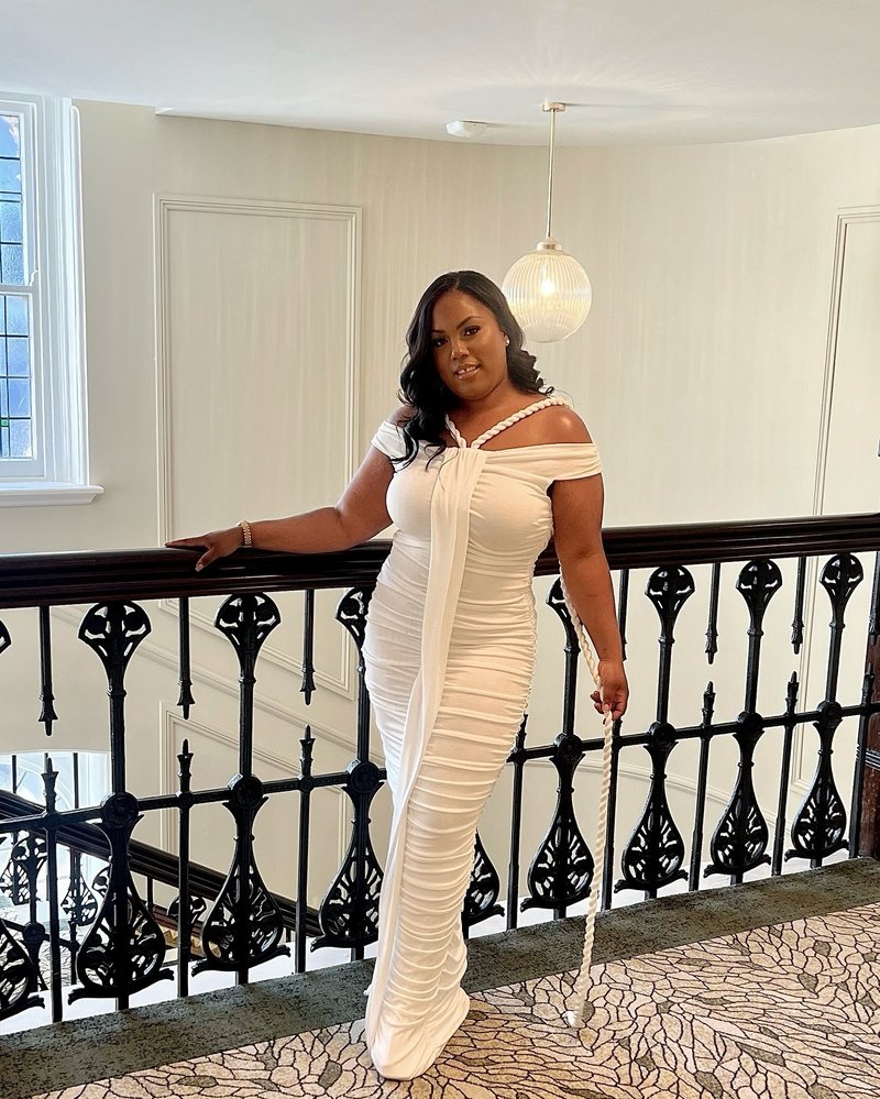 Off-Shoulder Ruched Maxi Dress H6488