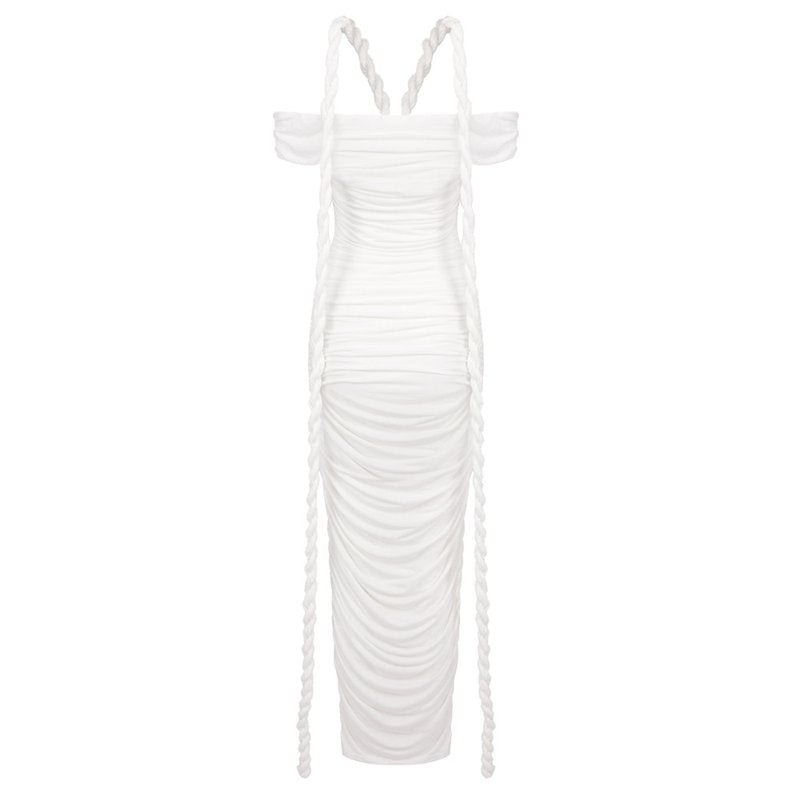 Off-Shoulder Ruched Maxi Dress H6488
