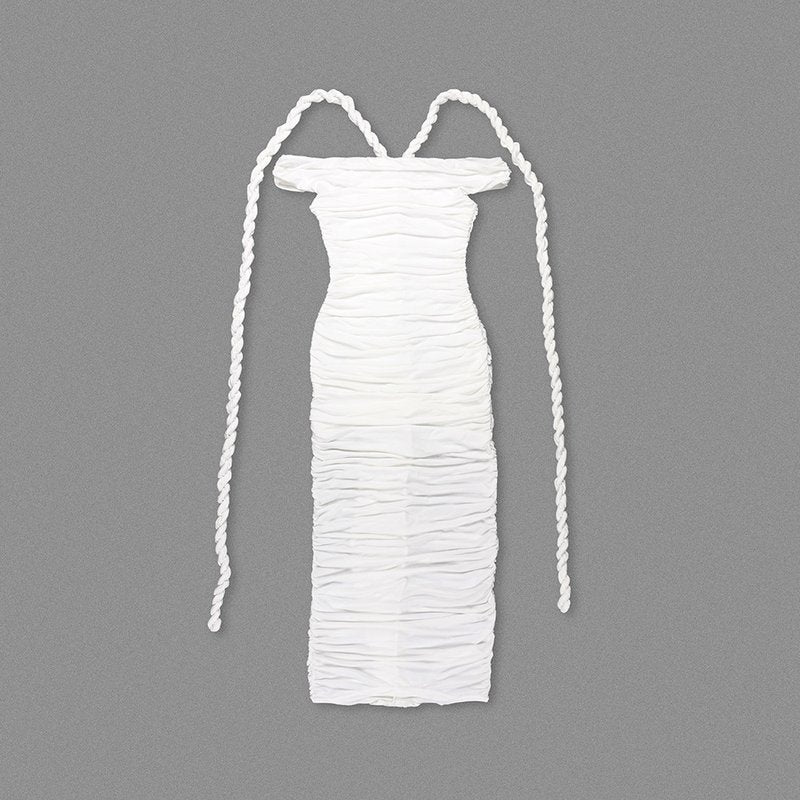 Off-Shoulder Ruched Maxi Dress H6488