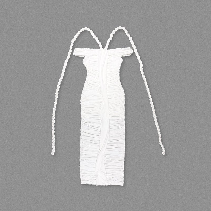 Off-Shoulder Ruched Maxi Dress H6488
