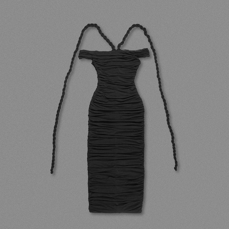 Off-Shoulder Ruched Maxi Dress H6488