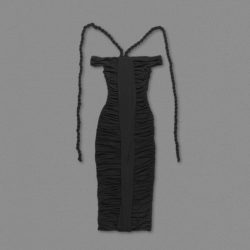 Off-Shoulder Ruched Maxi Dress H6488