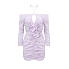 Off Shoulder Ruched Mini Dress H5968