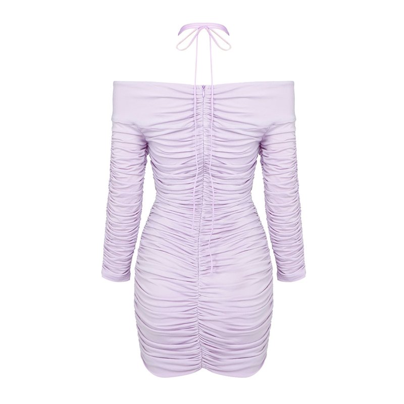 Off Shoulder Ruched Mini Dress H5968