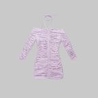 Off Shoulder Ruched Mini Dress H5968