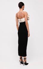 Off Shoulder Ruffle Black Bandage Dress H5998