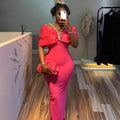 Off-Shoulder Ruffle Mermaid Dress H6824