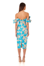 Off Shoulder Ruffle Midi Dress H4856