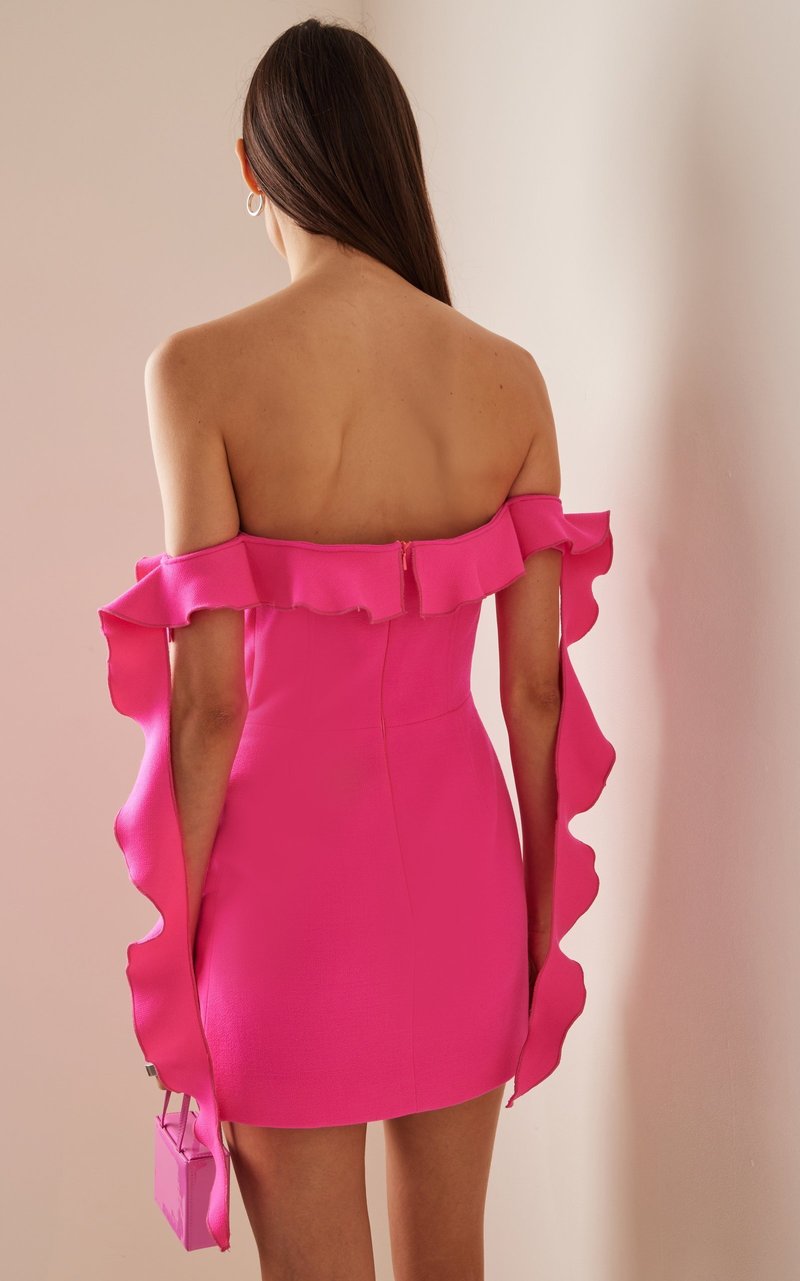 Off Shoulder Ruffle Mini Dress H6160