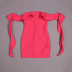 Off Shoulder Ruffle Mini Dress H6160