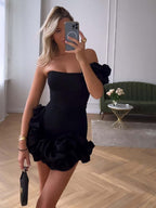 Off Shoulder Ruffle Mini Dress H6328