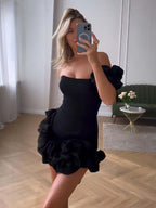 Off Shoulder Ruffle Mini Dress H6328