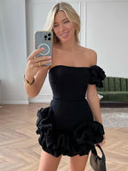 Off Shoulder Ruffle Mini Dress H6328