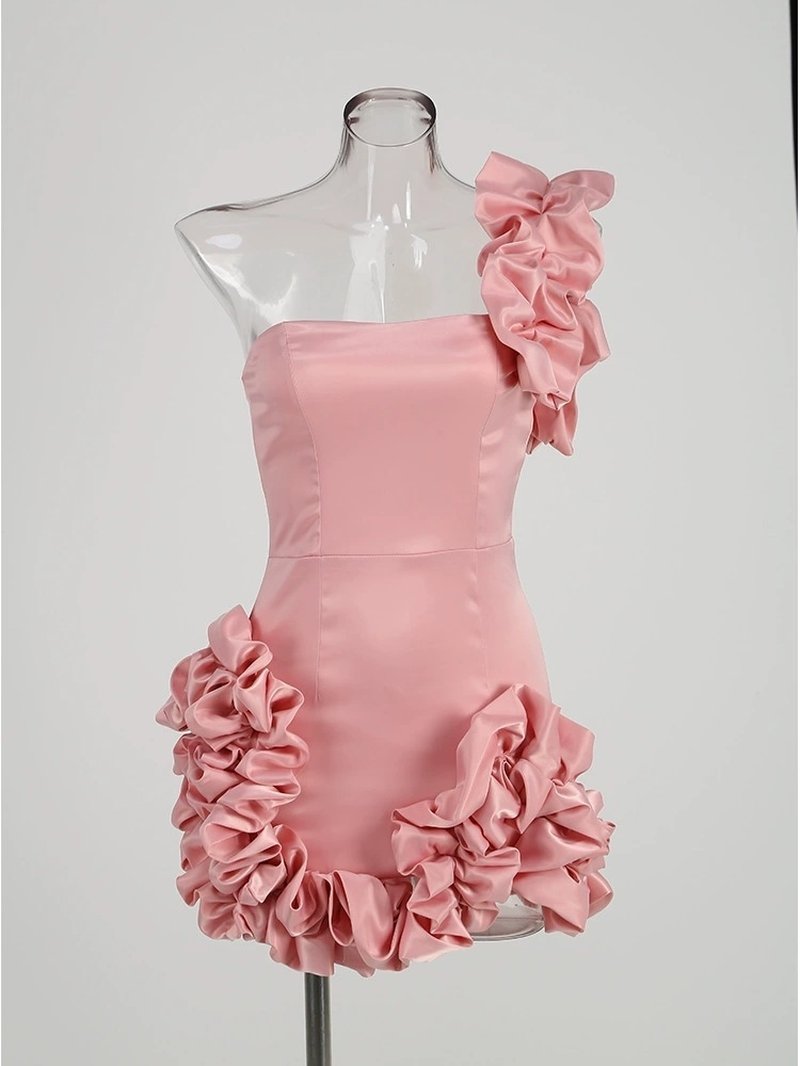 Off Shoulder Ruffle Mini Dress H6328