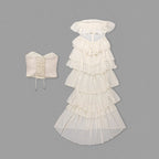 Off-Shoulder Ruffle Tiered Gown H6282