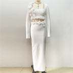 Off-Shoulder Ruffle White Two-Piece Set H6193