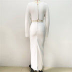 Off-Shoulder Ruffle White Two-Piece Set H6193