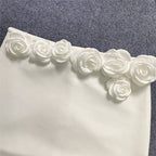 Off-Shoulder Ruffle White Two-Piece Set H6193
