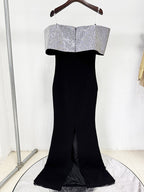 Off-Shoulder Sequin Bow Gown H6686