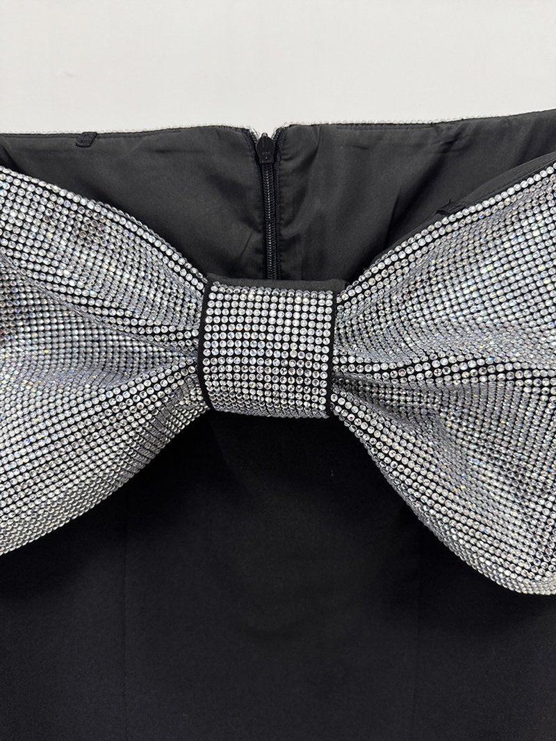 Off-Shoulder Sequin Bow Gown H6686