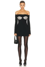 Off Shoulder Sequin Bust Mini Dress H6169