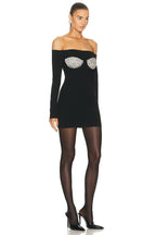 Off Shoulder Sequin Bust Mini Dress H6169