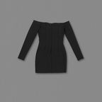 Off Shoulder Sequin Bust Mini Dress H6169