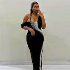 Off-Shoulder Sequin Maxi Dress H6806