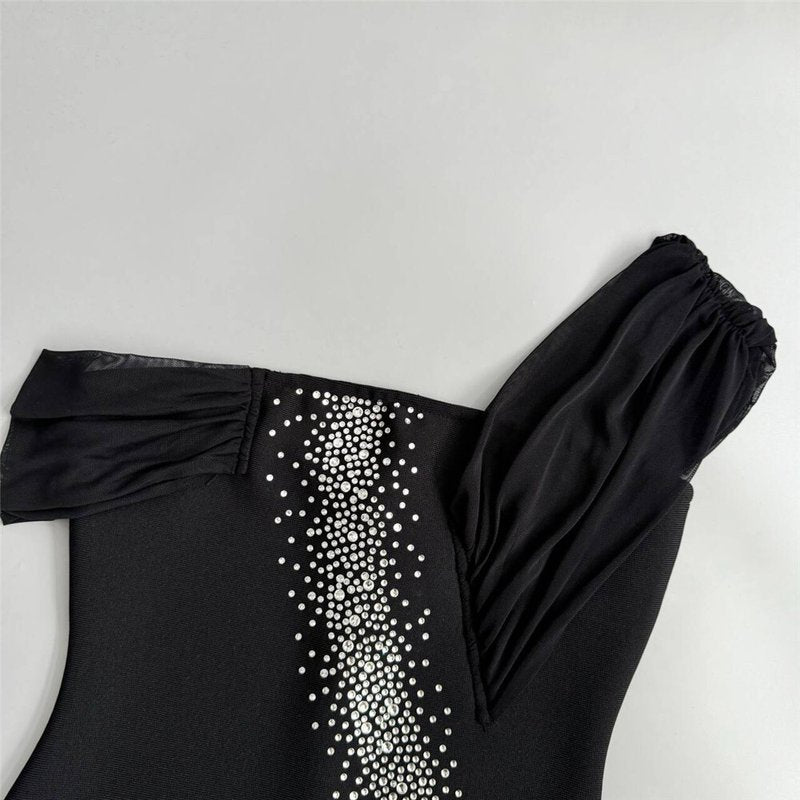 Off-Shoulder Sequin Maxi Dress H6806
