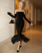 Off Shoulder Sequin Mermaid Dress H6120