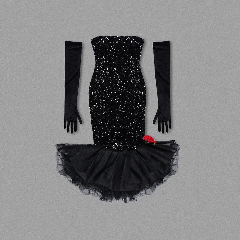 Off Shoulder Sequin Mermaid Dress H6120