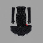 Off Shoulder Sequin Mermaid Dress H6120