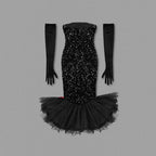 Off Shoulder Sequin Mermaid Dress H6120