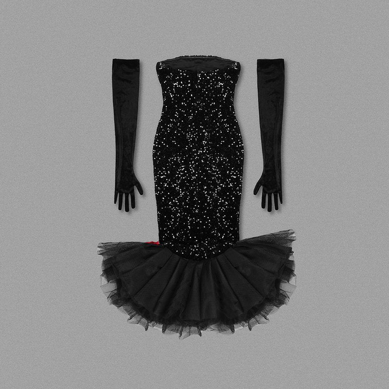 Off Shoulder Sequin Mermaid Dress H6120