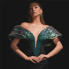 Off Shoulder Sequin Mermaid Gown H6828