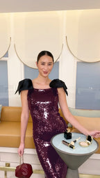 Off-Shoulder Sequin Mermaid Gown H7035