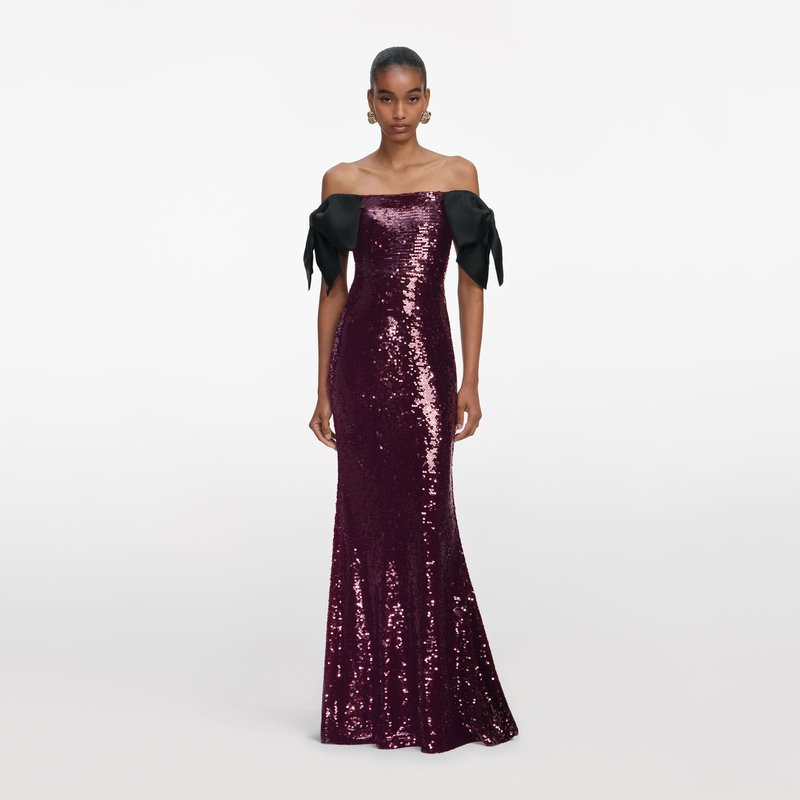 Off-Shoulder Sequin Mermaid Gown H7035